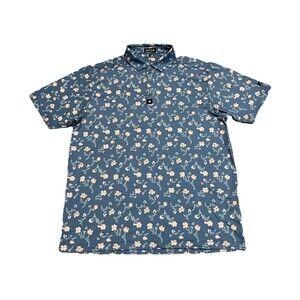 Bad Birdie Core Golf Polo Floral Flowers All Over Print AOP Men’s Size XL - EUC